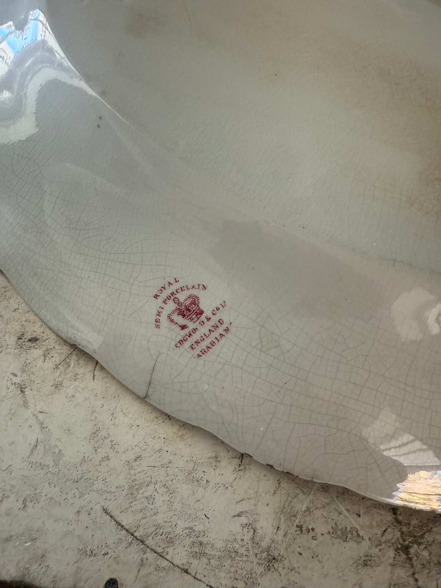 Antique Royal Semi Porcelain" from Wedgwood & Co. Ltd. The specific pattern is "Arabian." platter - as is see back