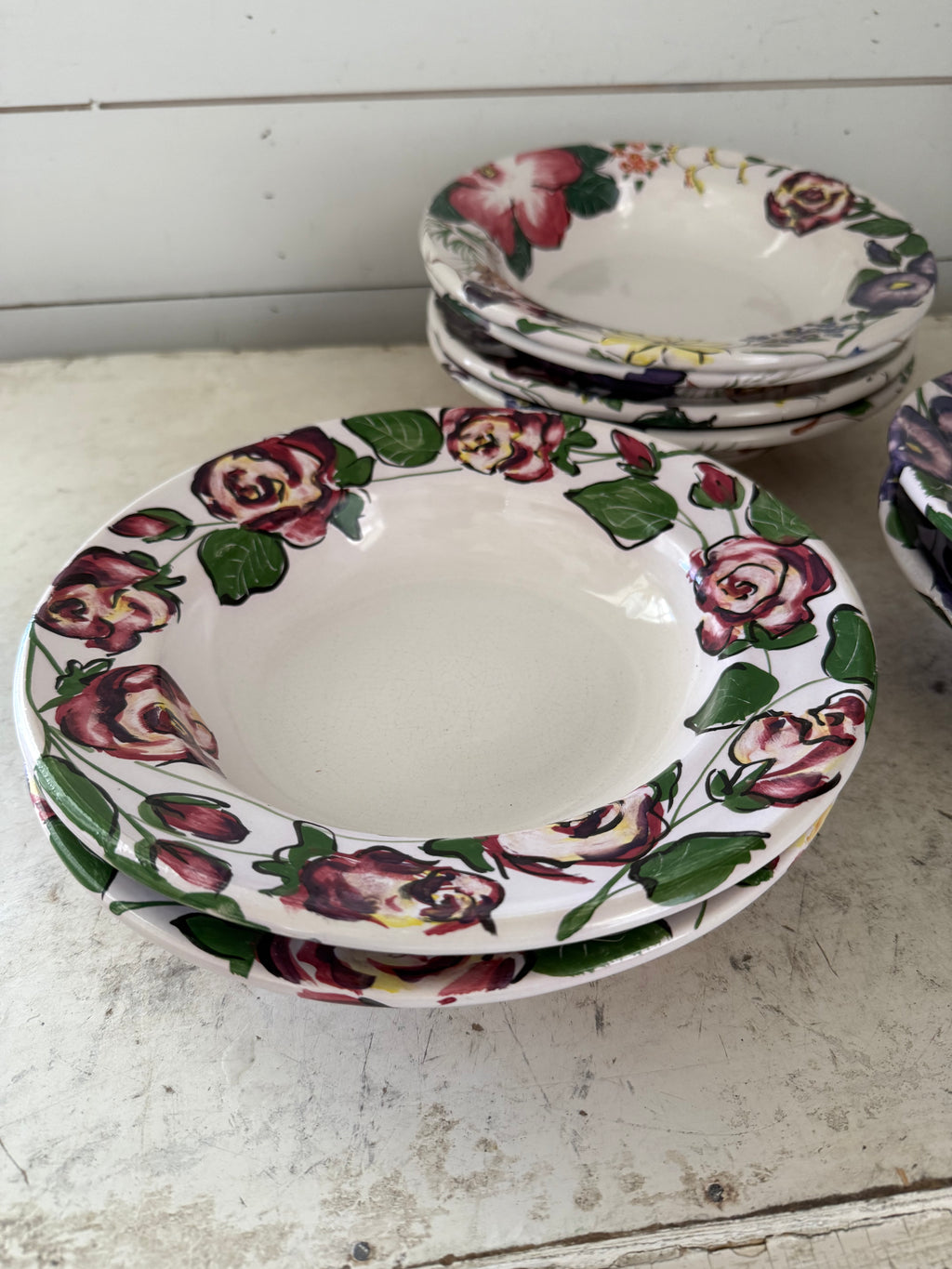 Hand Painted Studio Pottery Soup Bowl Sold individually - Signed by artist