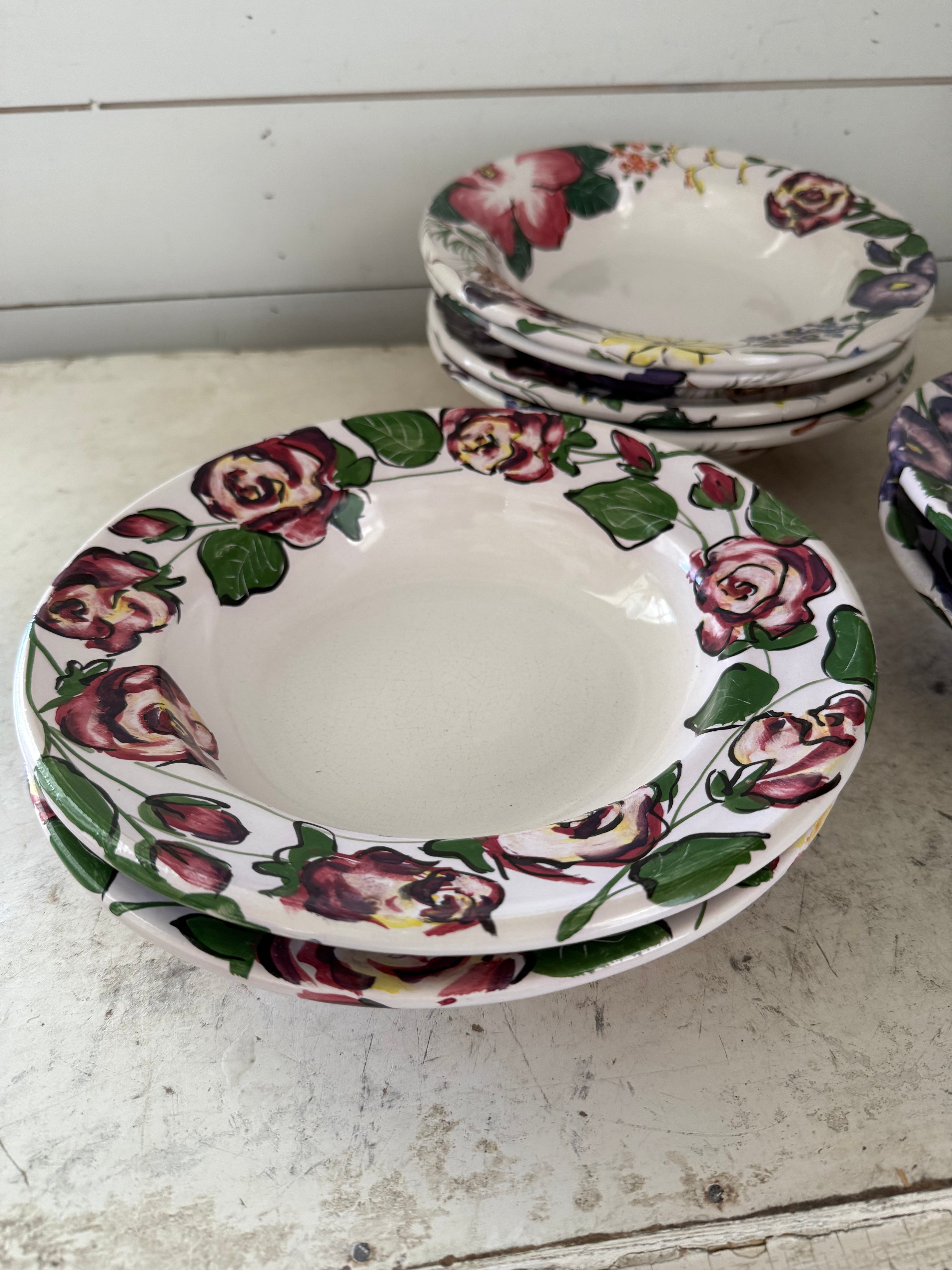 Hand Painted Studio Pottery Soup Bowl Sold individually - Signed by artist