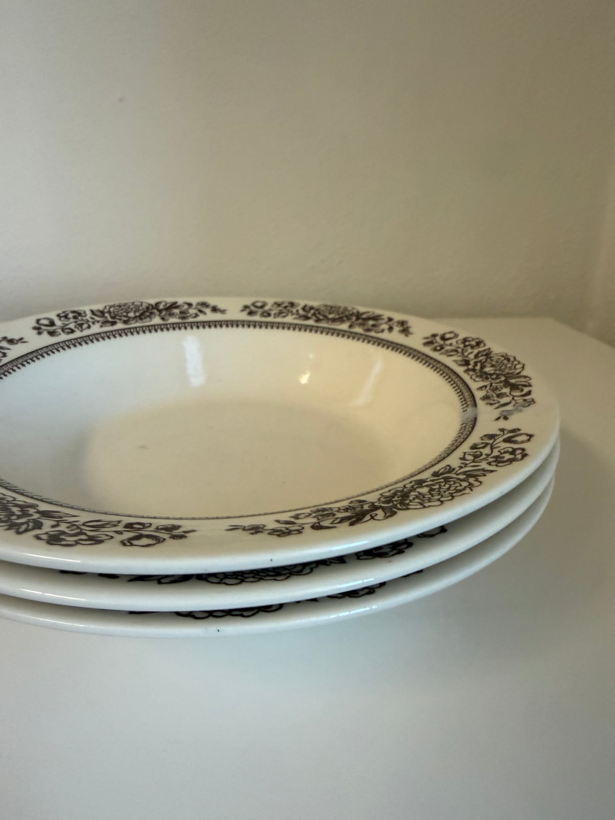 Vintage Royal China Sussex Cavalier ironstone brown transferware cereal bowl