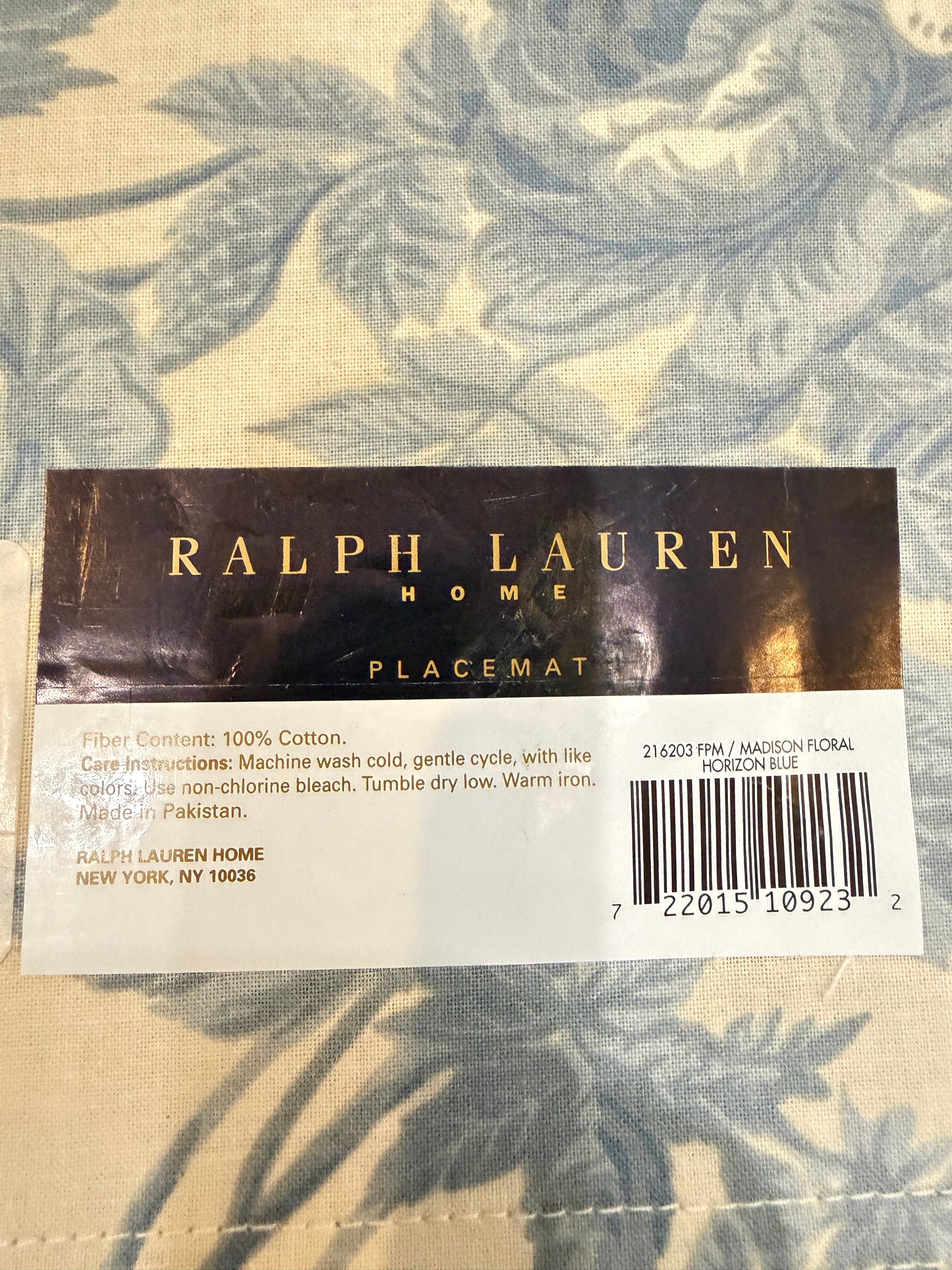 Ralph Lauren blue floral placemat sold individually