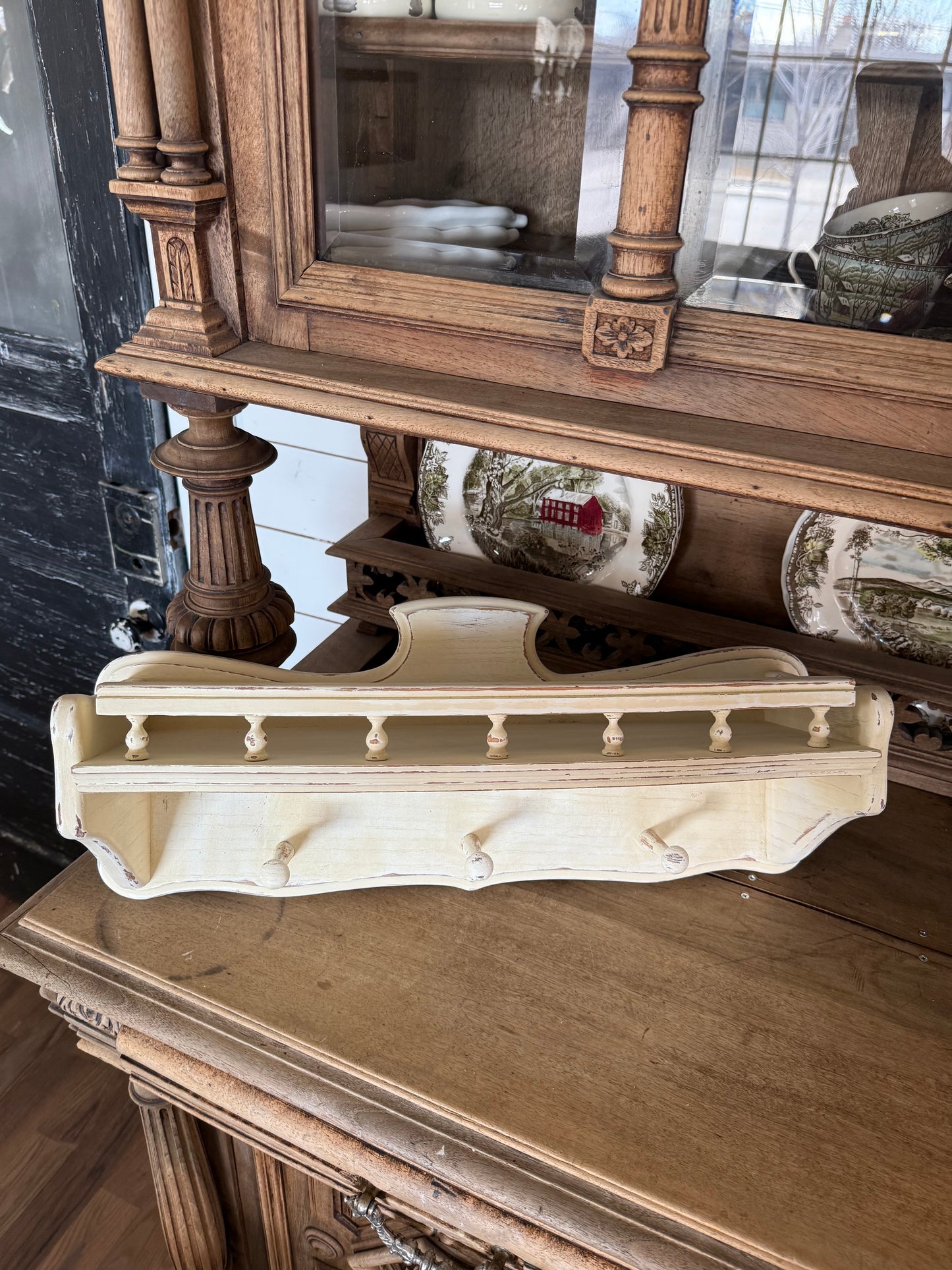 Vintage Oak Wall Shelf - Will be painted