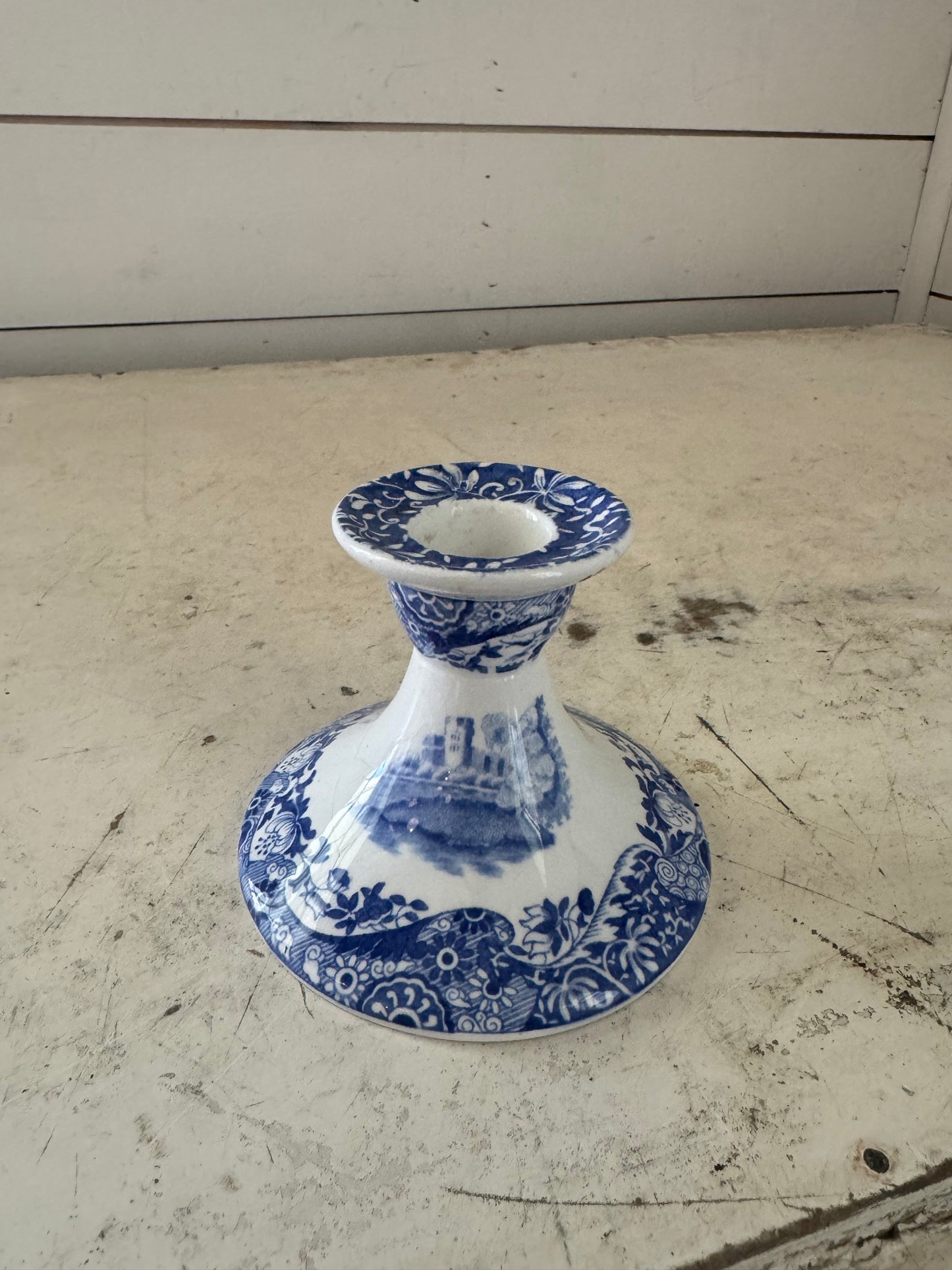 Spode 3” candlestick - small crack in base underneath as shown