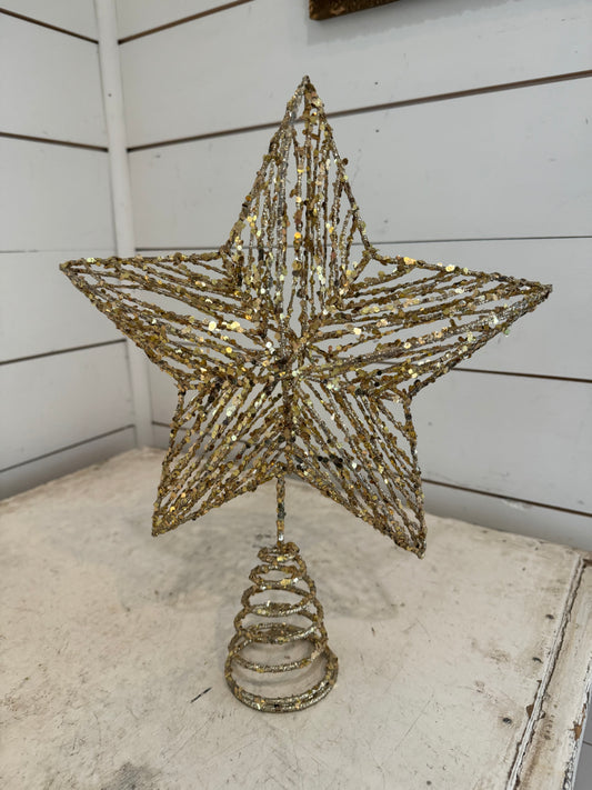 Glitter Gold Tree Star - 5 Point