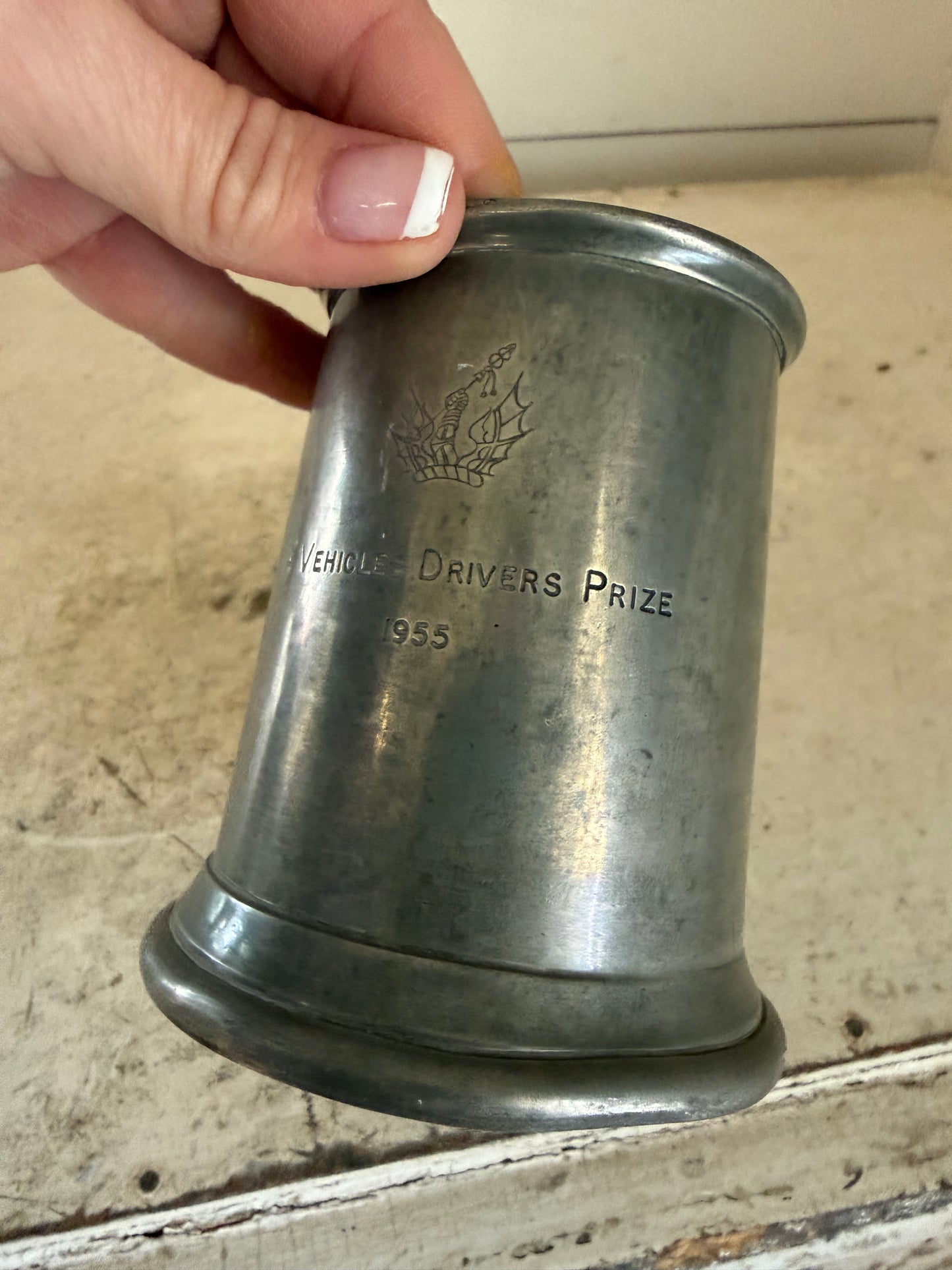 Vintage Rand English Tankard - A. VEHICLES DRIVERS PRIZE" Engraved 1955