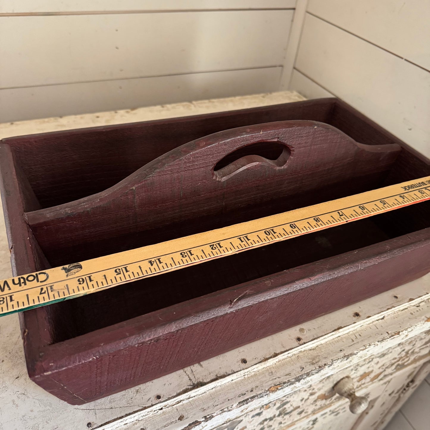 Vintage Wood Utensil Caddy