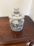 Black and White toile ceramic ginger jar or canister