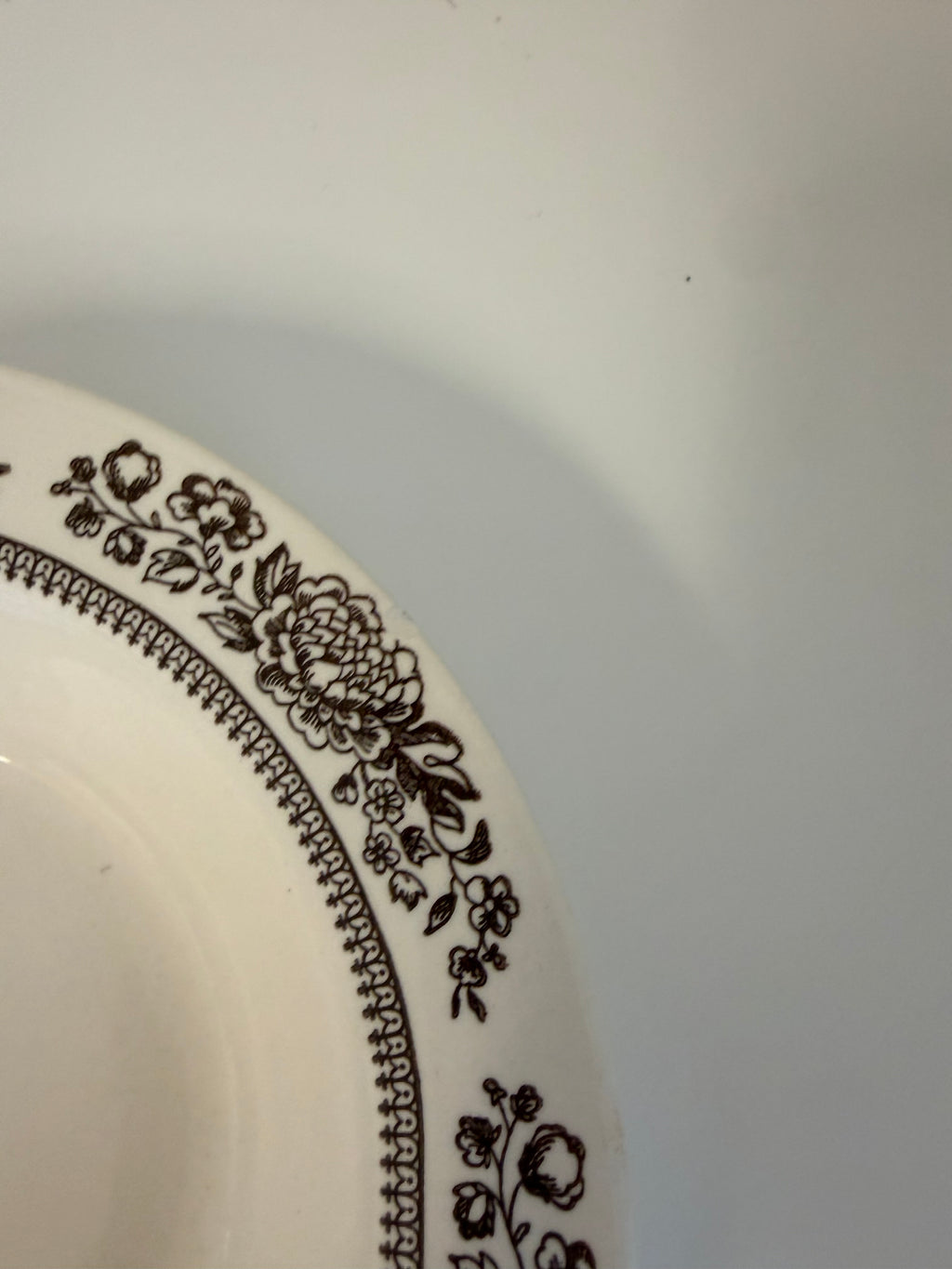 Vintage Royal China Sussex Cavalier ironstone brown transferware cereal bowl