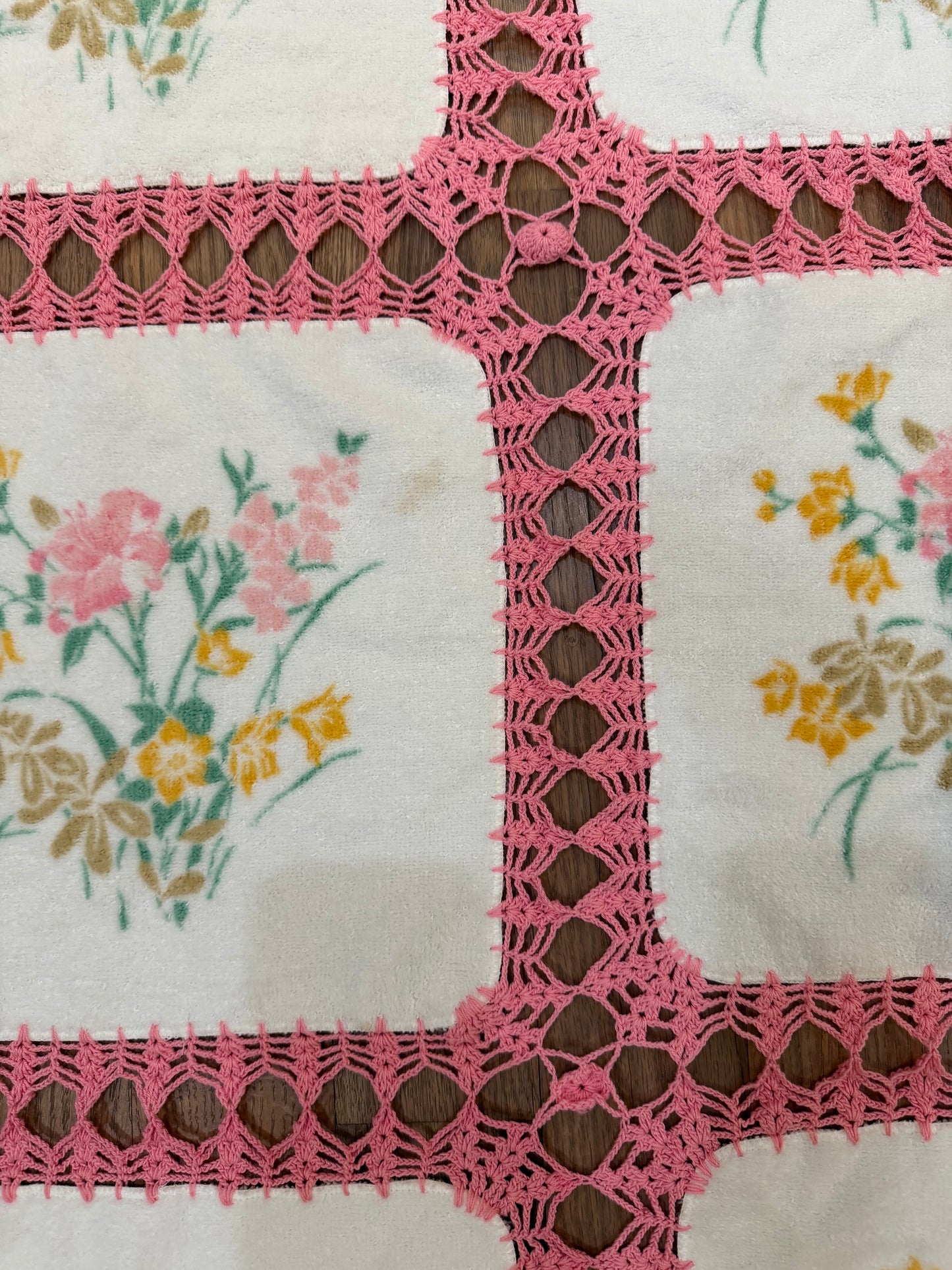 Crocheted Floral Square blanket