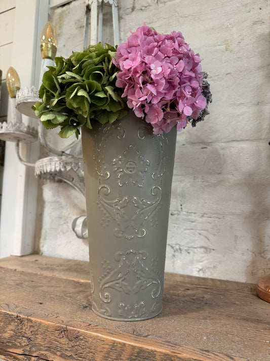 Hand painted French flower bucket - floral not included