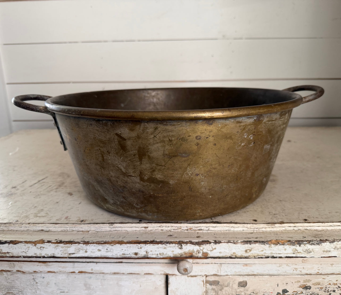 19th Century English Brass Jam Pot