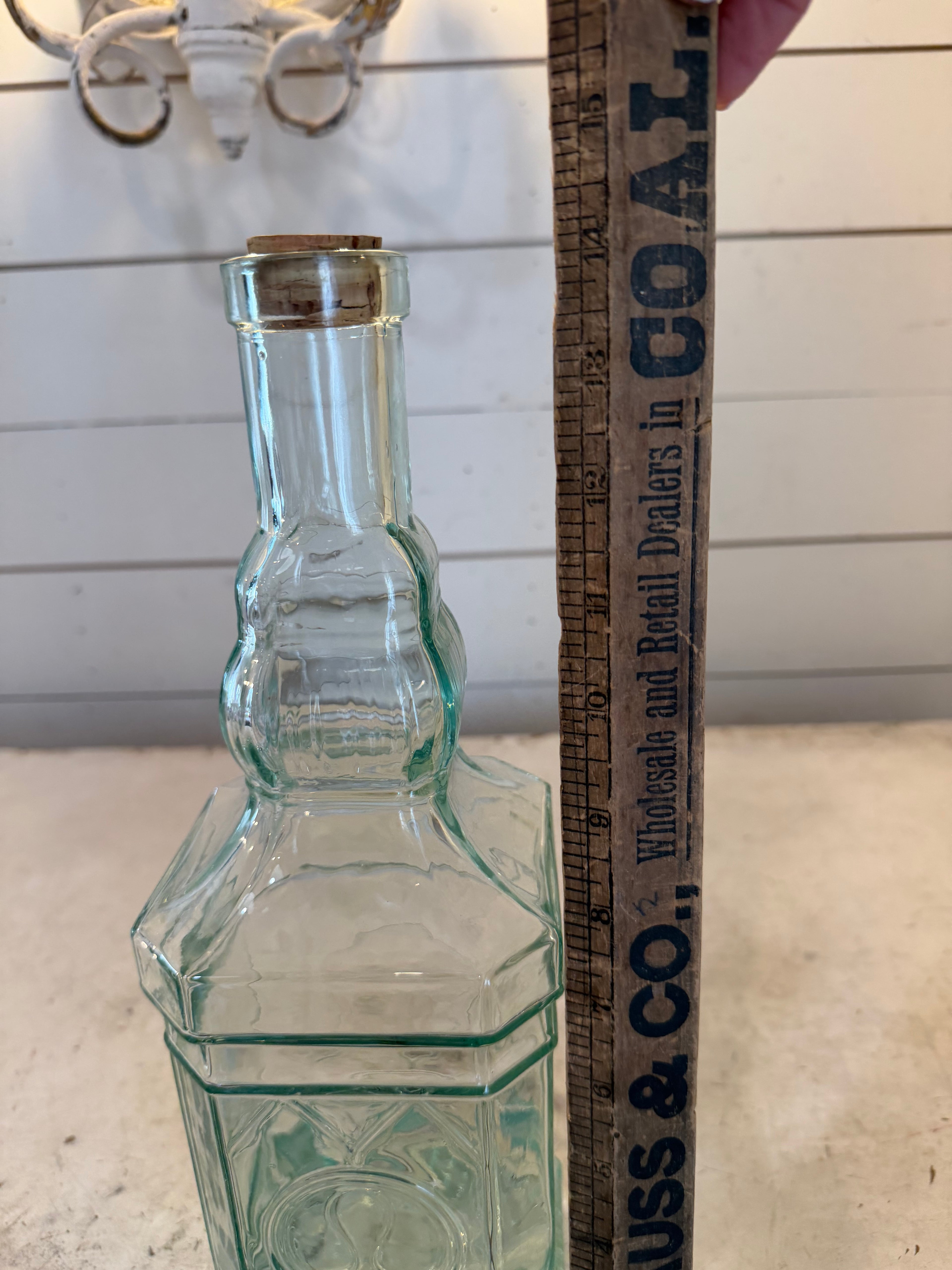 Vintage Green Glass Beverage Dispenser Made In Italy