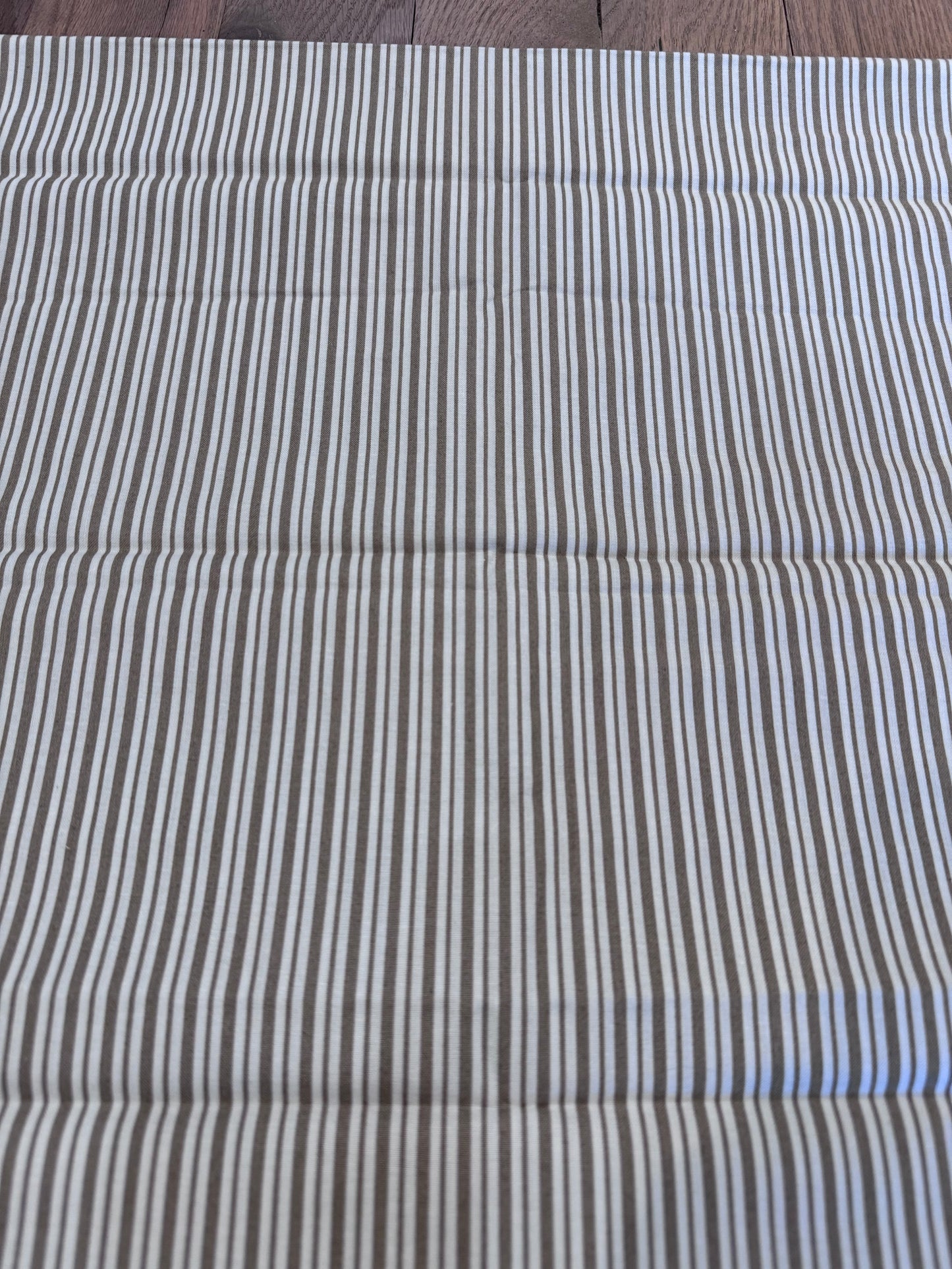 1 yard Taupe and cream striped Fabric