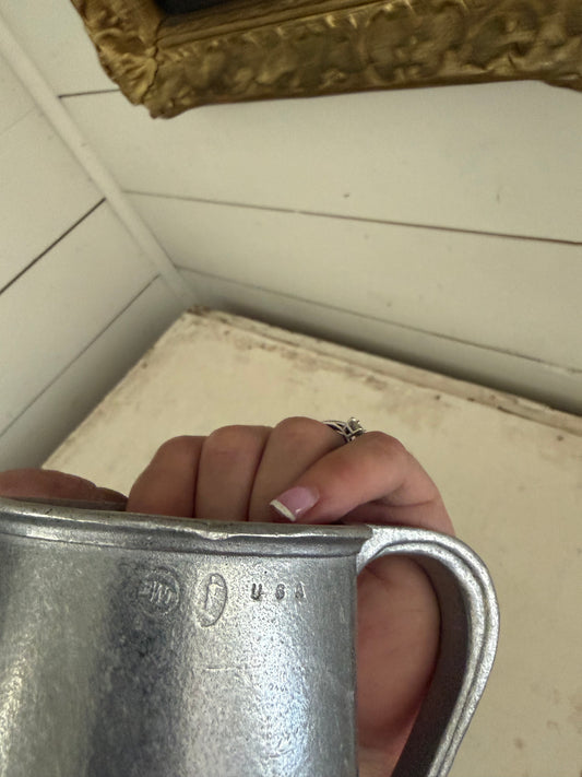 Vintage Wilton Armetale "Kissing Mug," a double-handled goblet