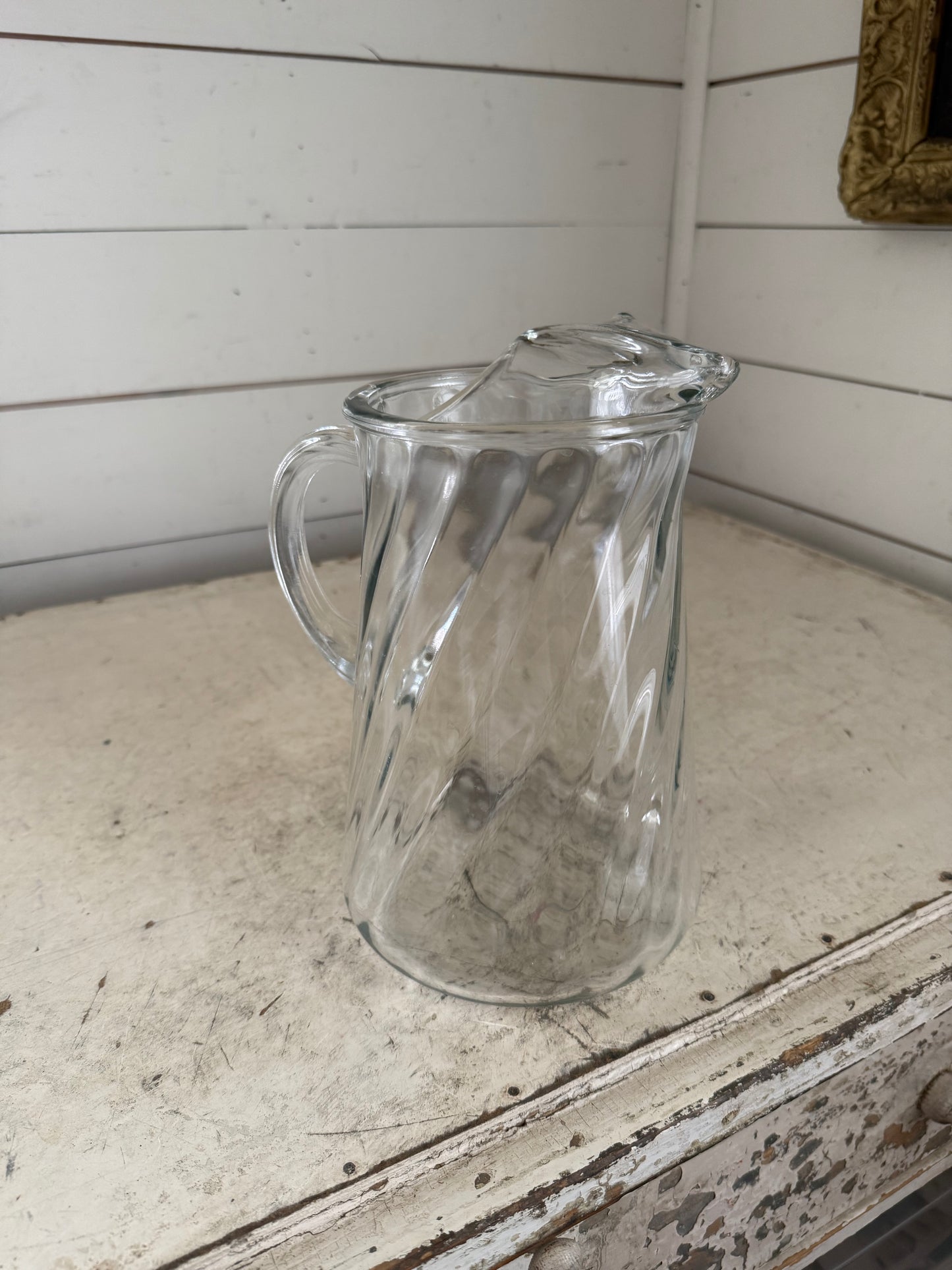 Vintage Indiana Swirl Glass Pitcher