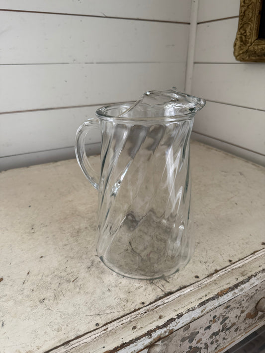 Vintage Indiana Swirl Glass Pitcher