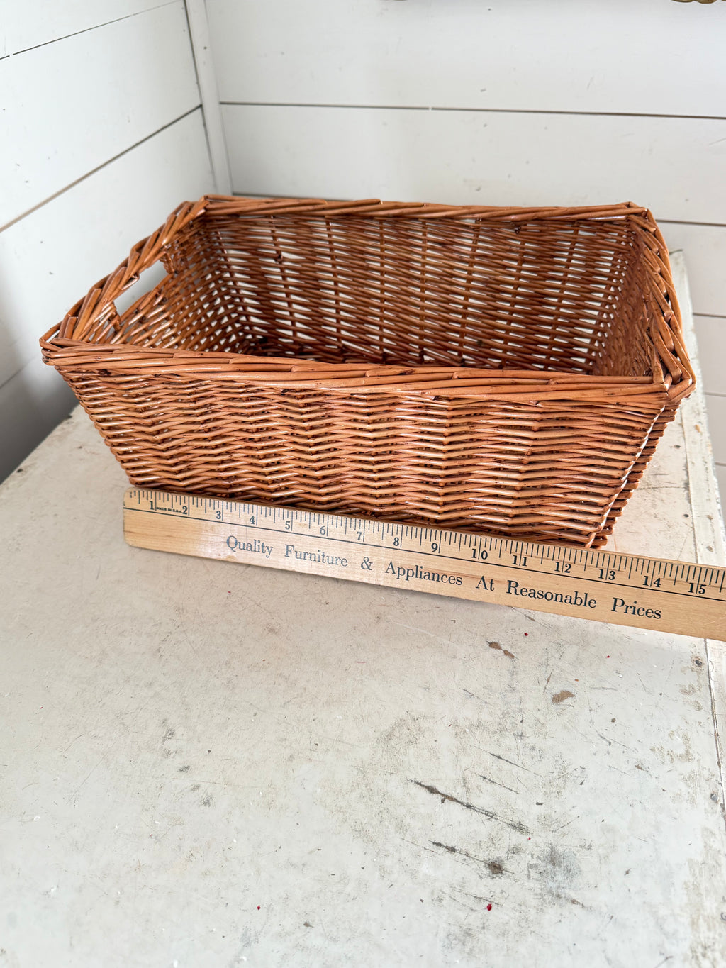 Natural wicker storage basket