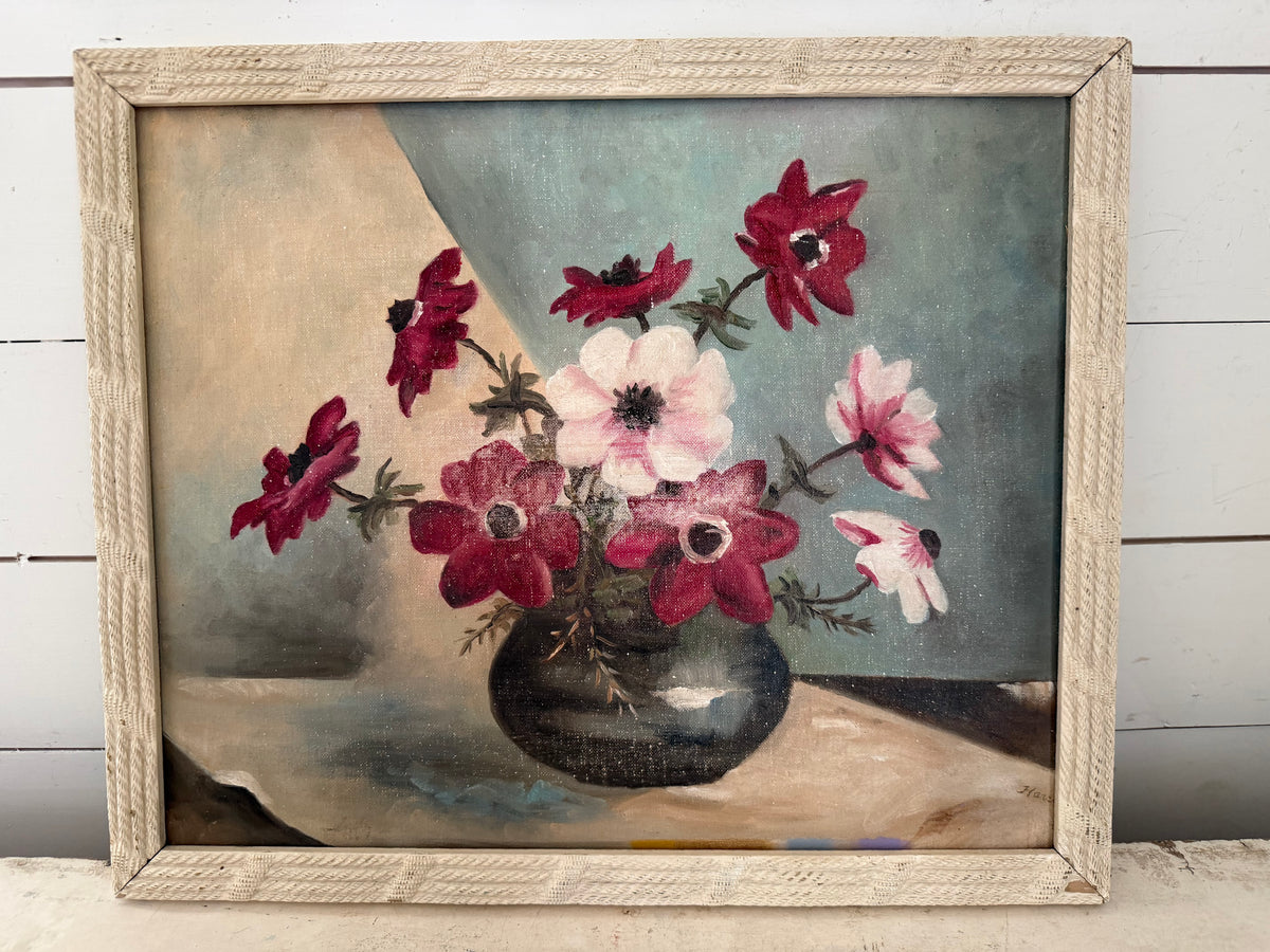 Original Floral Oil Painting in frame - as is see photos