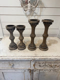 Chunky Wood Candlesticks sold as individual sets of 2 candlesticks - 1 tall and 1 medium Candlestick