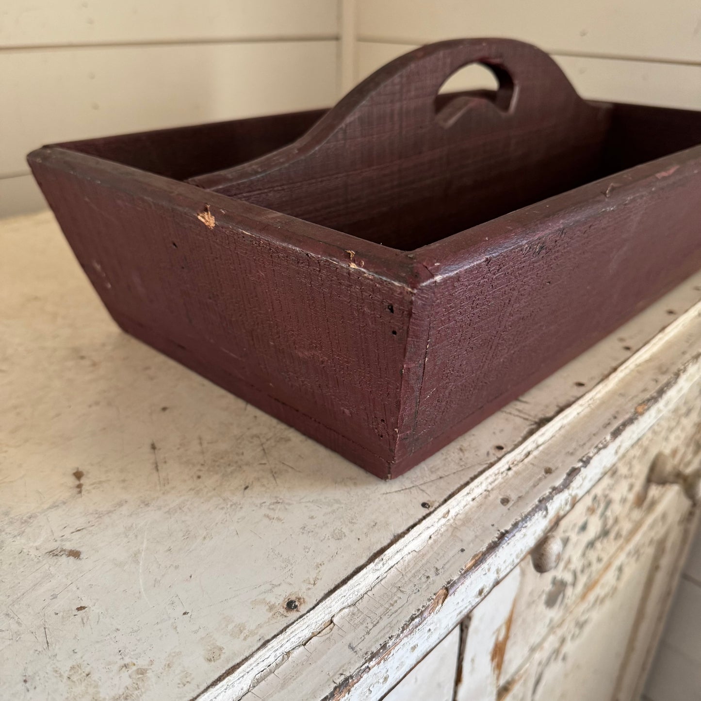 Vintage Wood Utensil Caddy