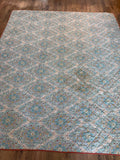 Queen size bohemian turquoise, and coral quilt