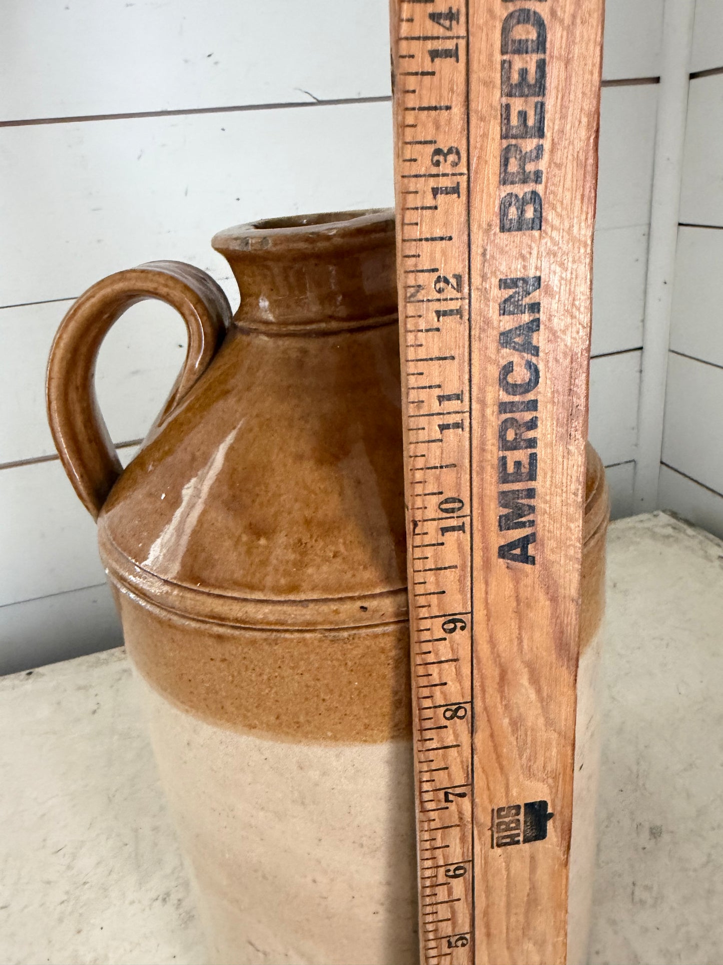 Victorian Era Salt-Glazed Stoneware Flagon