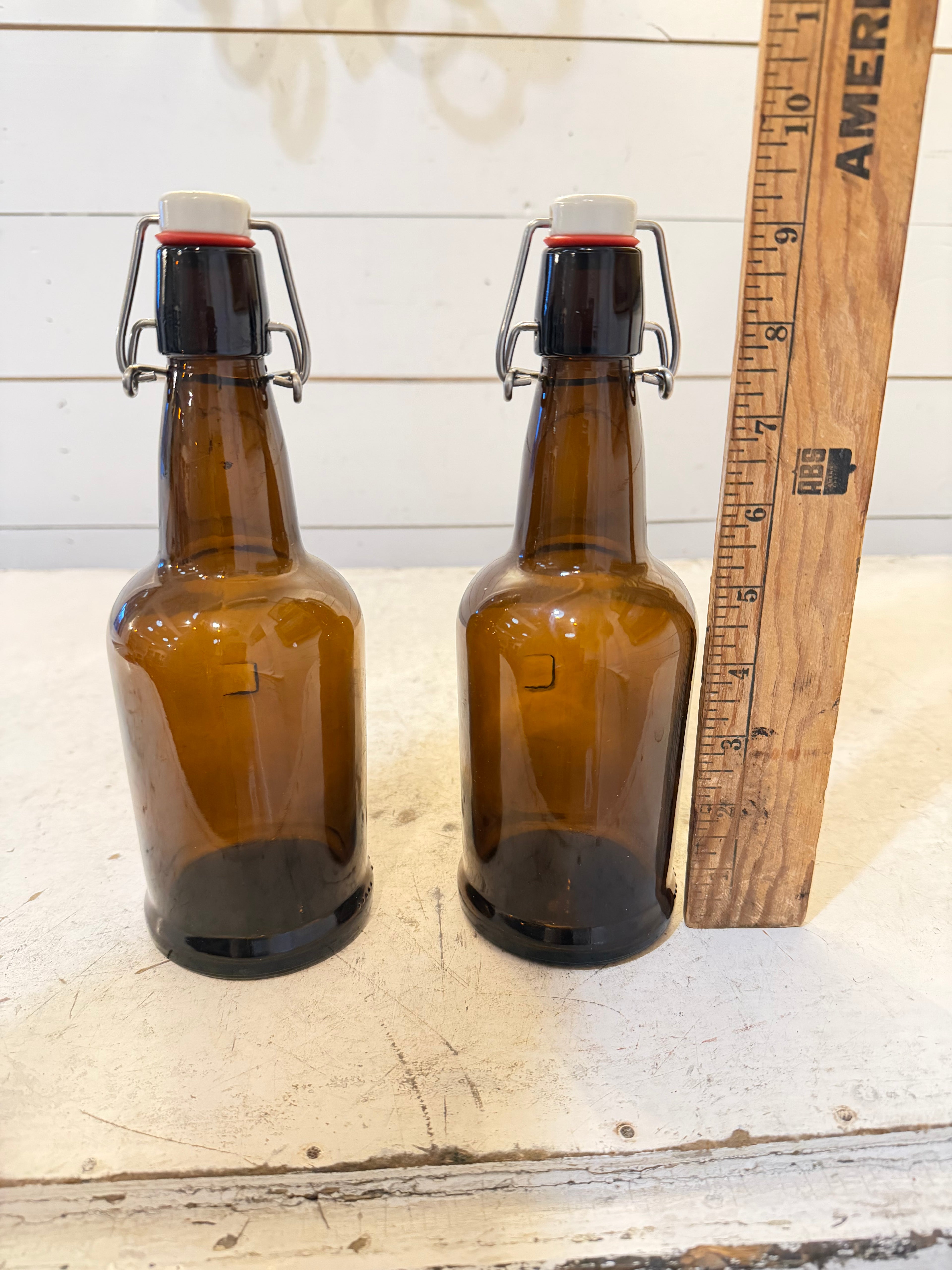 Flip Top Amber Bottle - Sold Individually