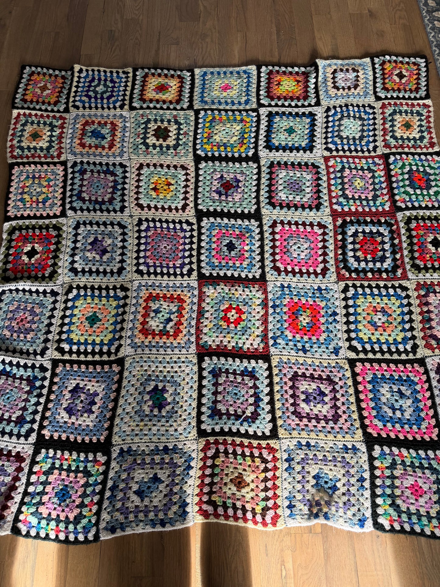 Granny Square Afghan throw blanket