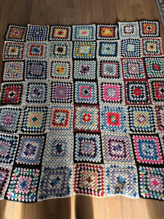 Granny Square Afghan throw blanket