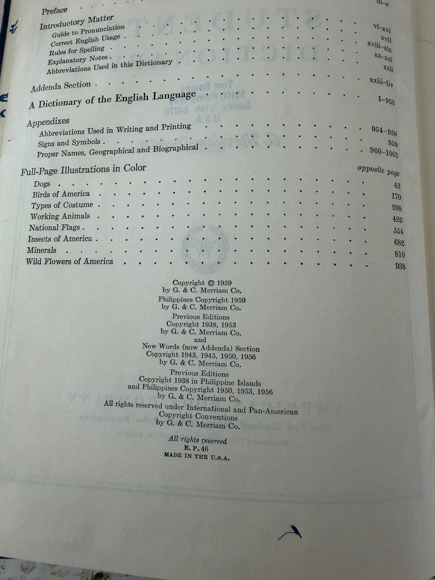 Vintage Webster's Students Dictionary