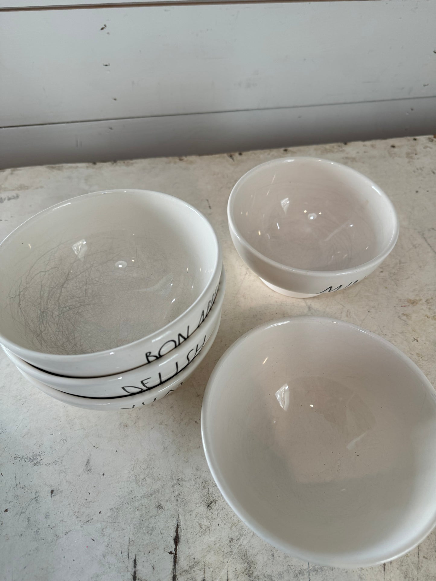 Rae Dunn Bowl - Sold Individually - has scuffs from spoons