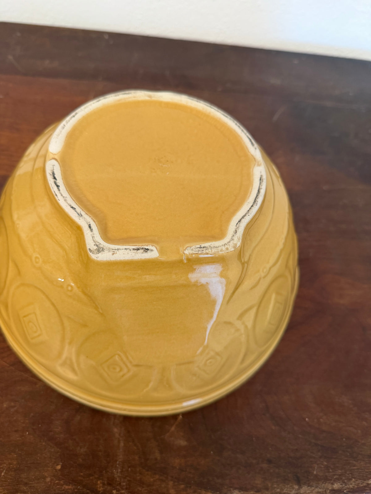 Vintage T.G. Green Gripstand Ceramic 9" Mixing Bowl English Yelloware Serving Bowl