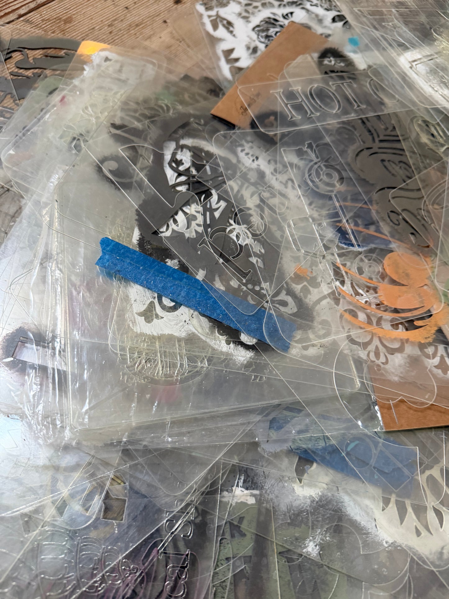 Mystery stencil Packs with free inlay samples - as is used and imperfect no returns