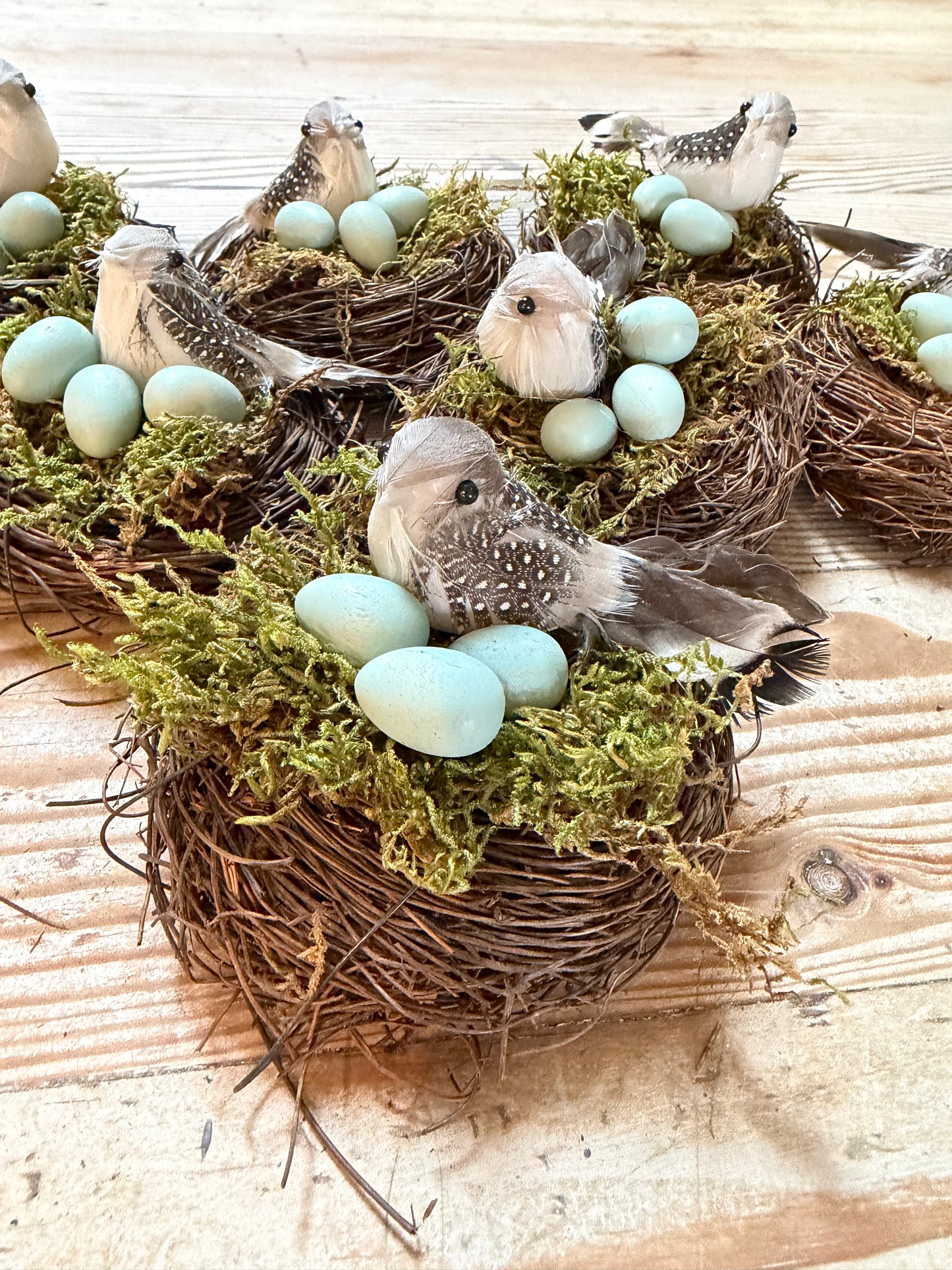 Handmade Birds nest with hand painted eggs - sold individually