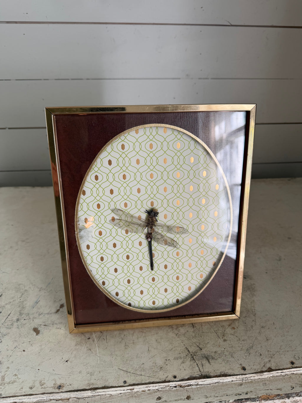 8 x 10 brass frame with oval mat - will get art