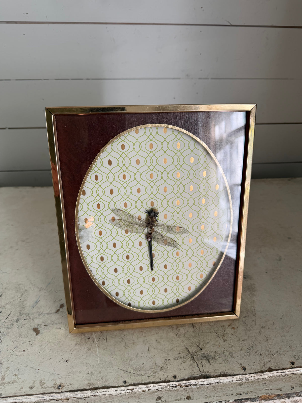8 x 10 brass frame with oval mat - will get art