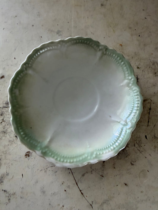 Leuchtenburg Germany Green porcelain saucer Plate