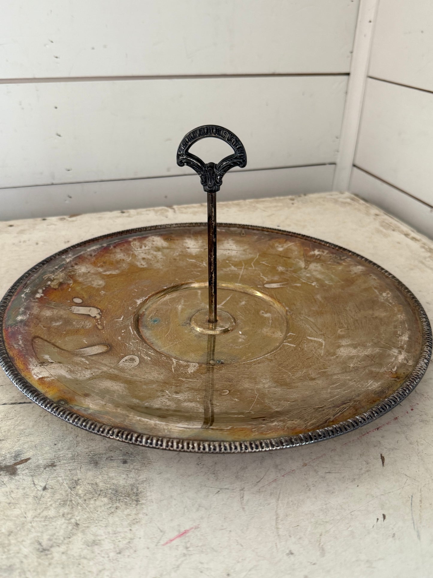 Vintage Silver plate server with handle