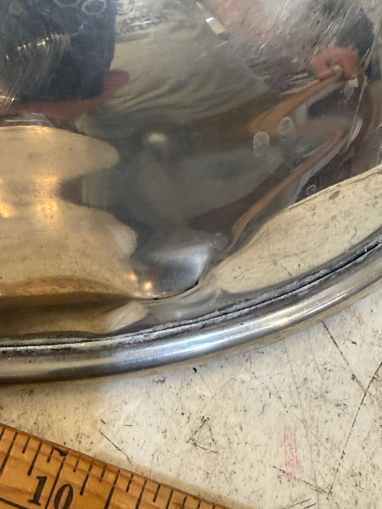 Large Antique silver-plated meat dome Mid 1800’s - Dents as is