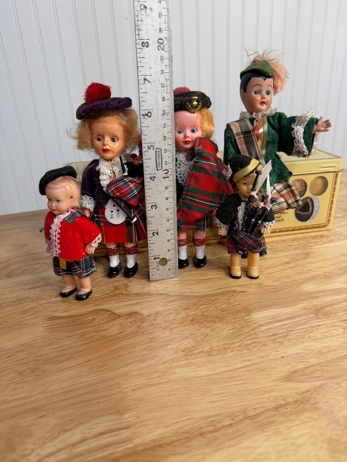 Set of Scottish Dolls in Tin