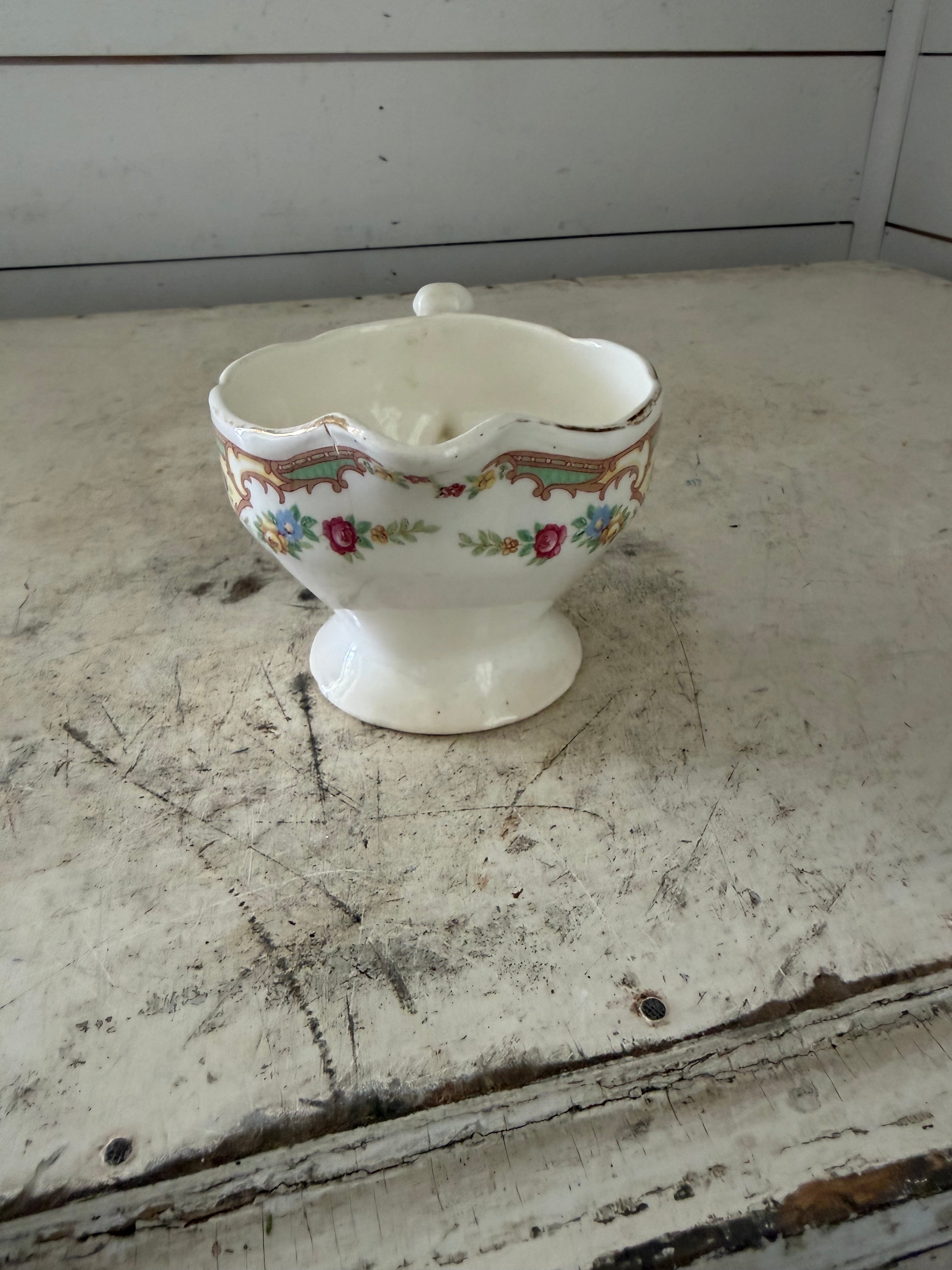 Mildred by Mount Clemens Creamer Vintage China Floral as is