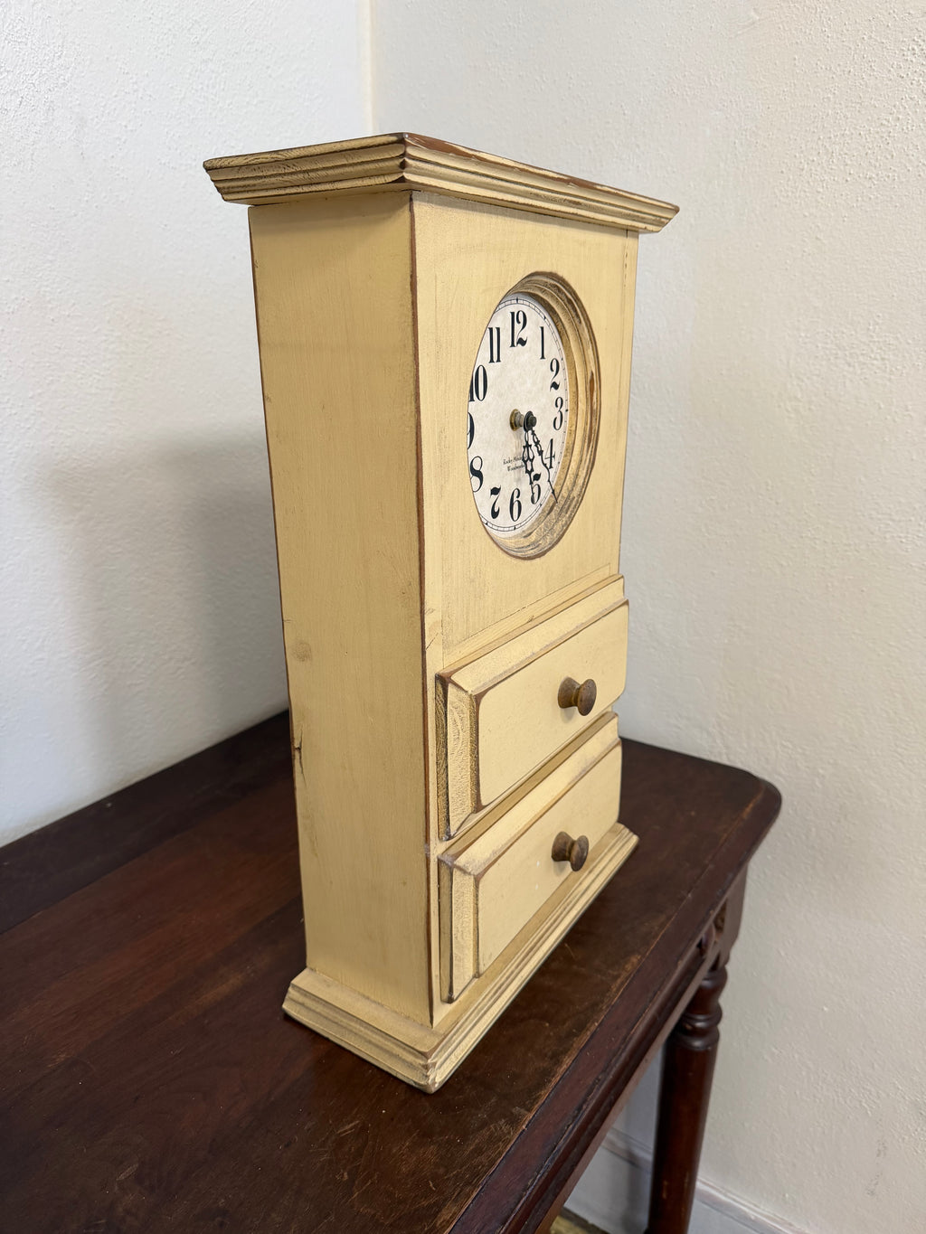 Vintage Rocky Mountain Woodworks Clock with 2 drawers - Will Get Makeover