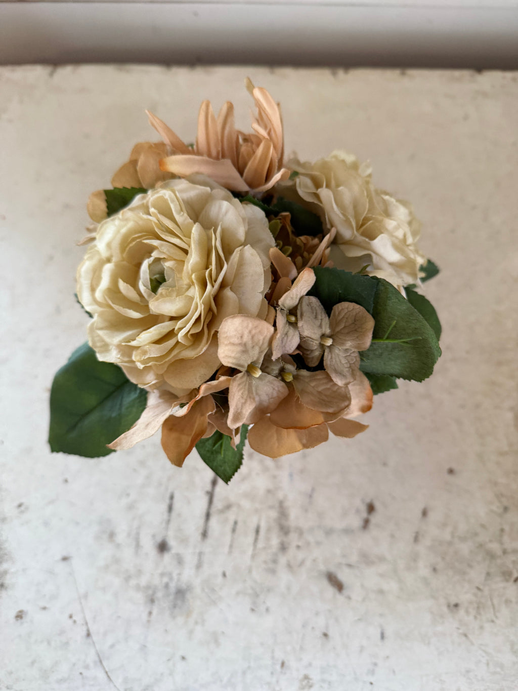 Faux hydrangea Potted Floral with  white pot