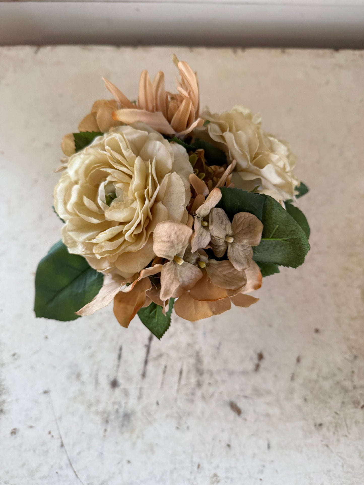 Faux hydrangea Potted Floral with  white pot