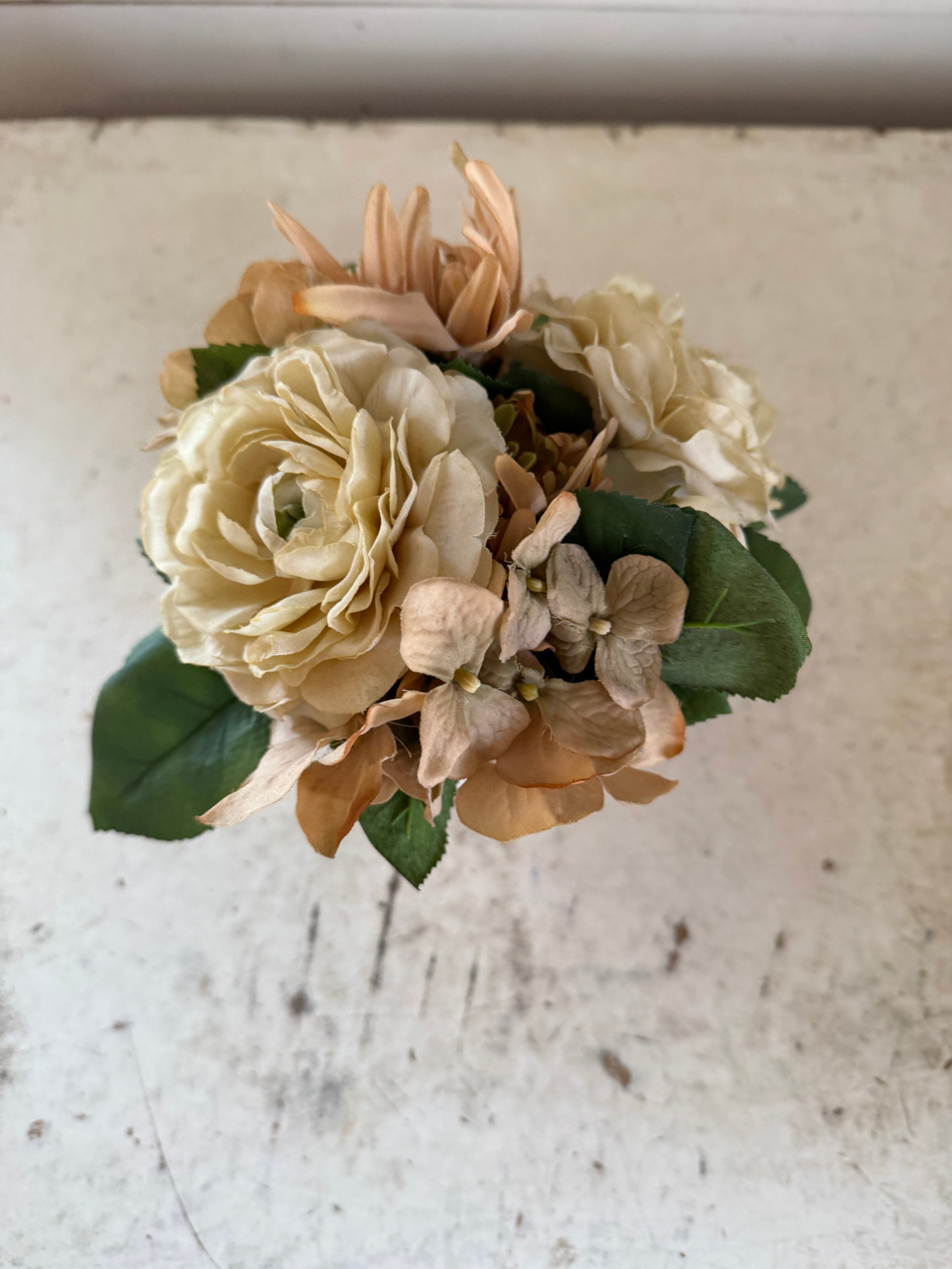 Faux hydrangea Potted Floral with  white pot