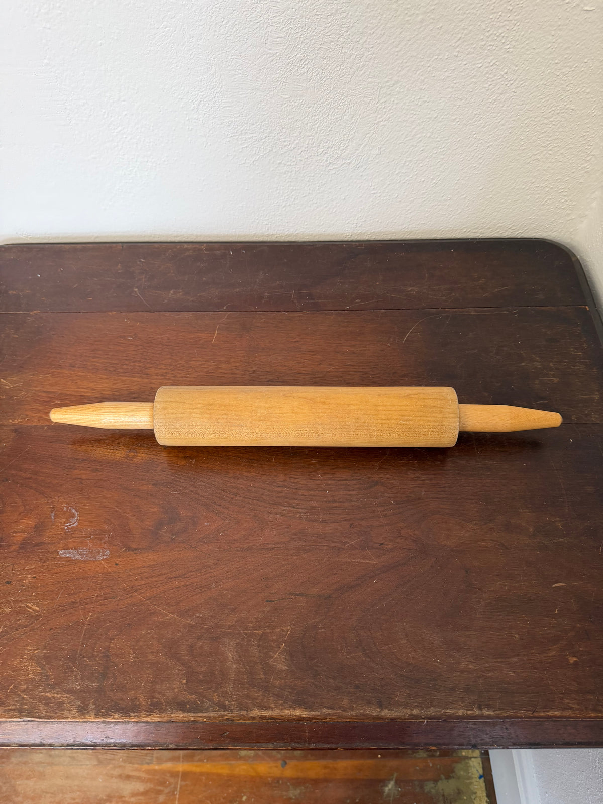 Vintage Wood Rolling Pin with Tapered Handles - Will Get Handle Painted