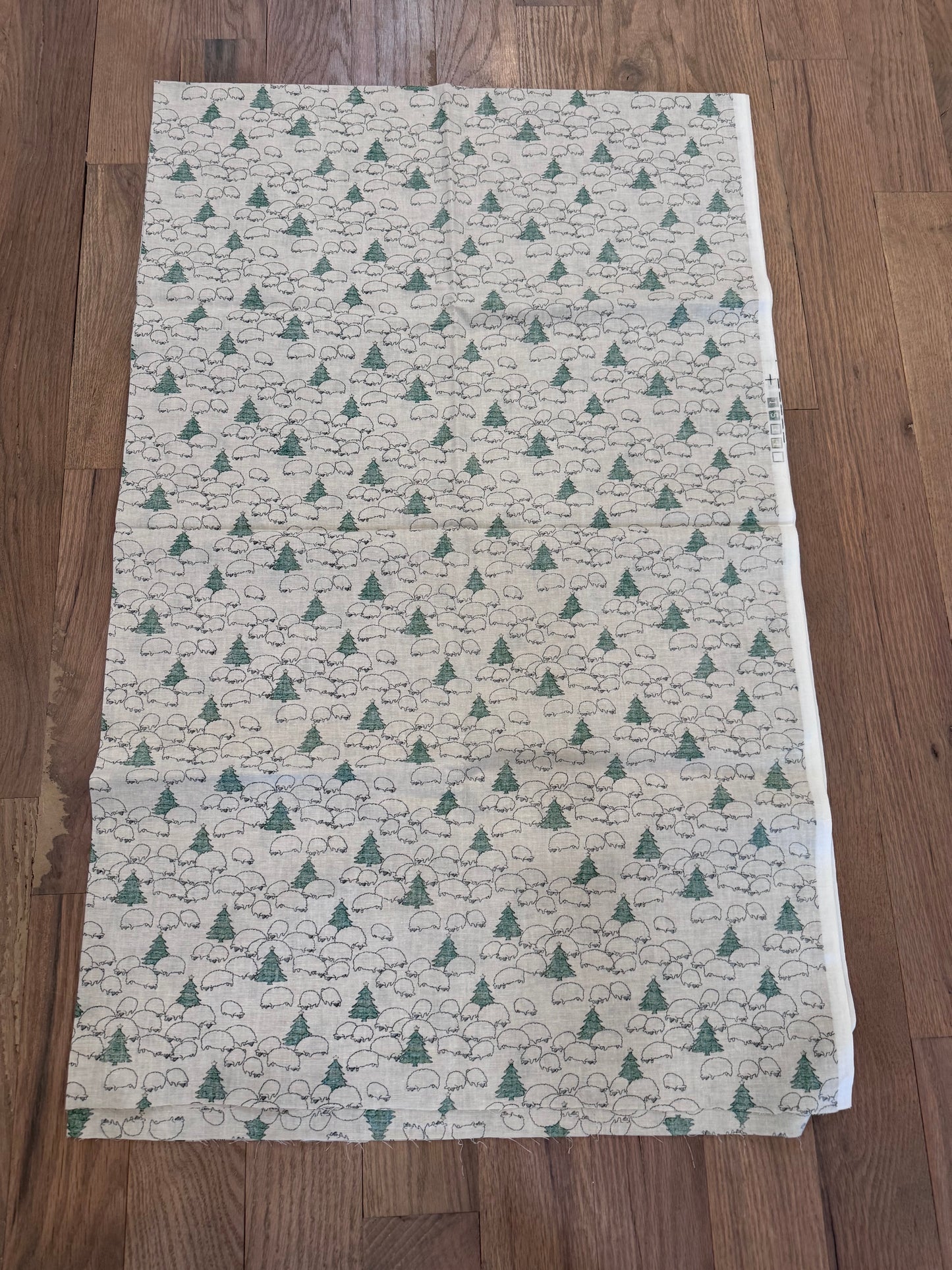 2 yards pine trees and sheep fabric