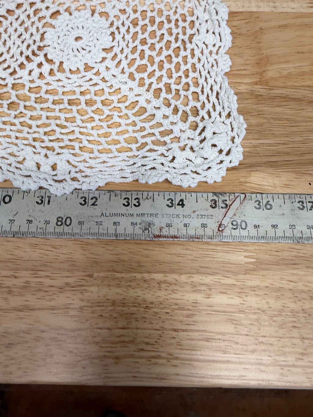 Vintage Crochet Square Off White Tablecloth - 36” X 36”