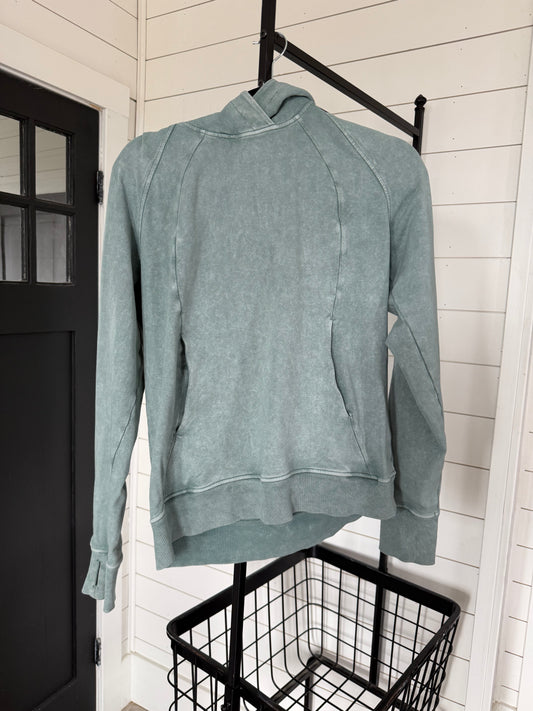 Lululemon Scuba Pullover Washed Blue Charcoal size 6