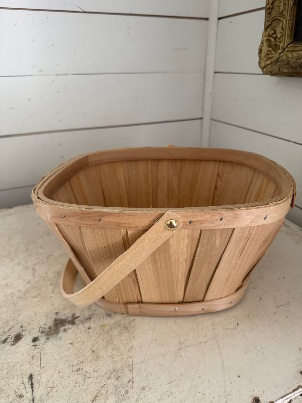 Vintage split wood basket will get makeover
